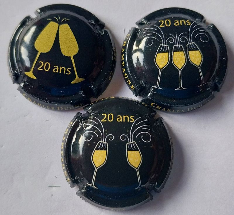 3 BELLES CAPSULES CHAMPAGNE CHARLES DUGNE 20 ANS LENA 360EX  N°A7 a A7b NEWS