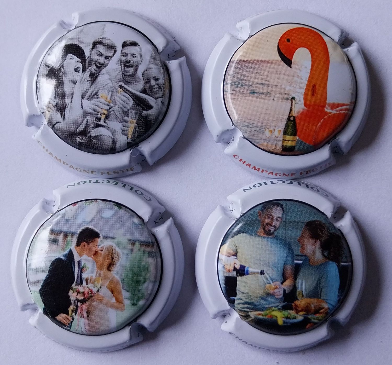 4 BELLES CAPSULES CHAMPAGNE GENERIQUE FESTIF 2024 REF N° 1436 a1436c NEWS