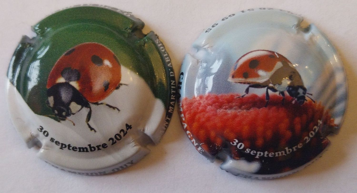 2 BELLES CAPSULES CHAMPAGNE CHAMPION OUY COCCINELLES 2024 REF N°34e/34f NEWS