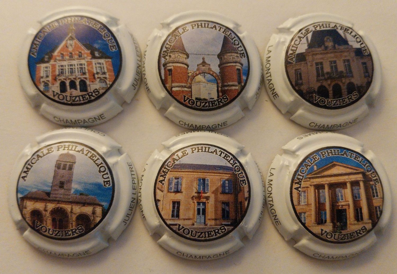 6 BELLES CAPSULES CHAMPAGNE JULIEN LEPITRE AMICALE VOUZIERS 450EX NEWS