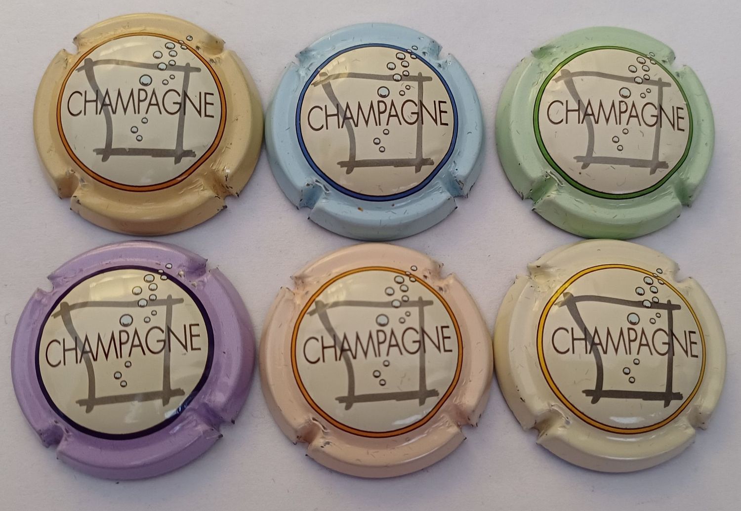 6 BELLES CAPSULES CHAMPAGNE GENERIQUE REF N°717 a 717e NEWS