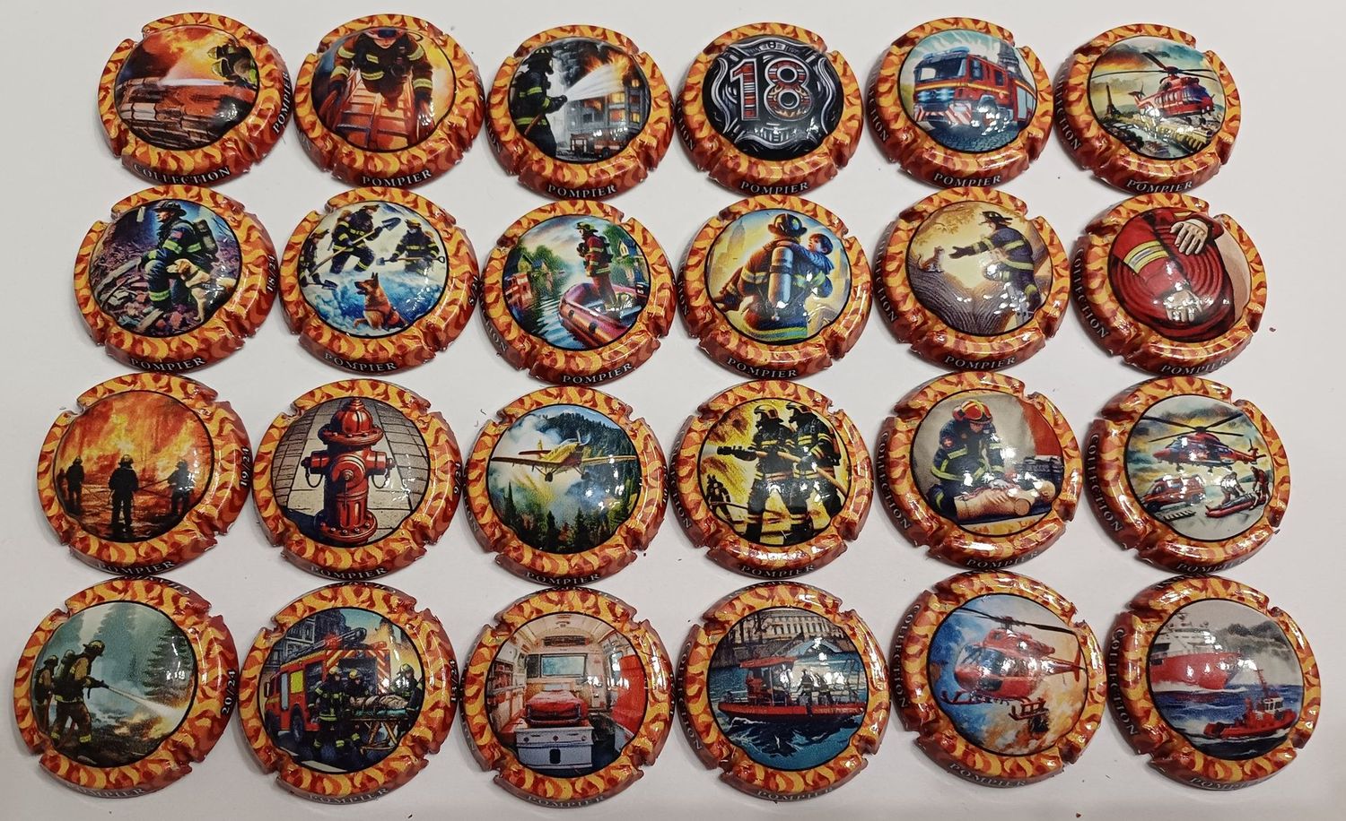 24 BELLES CAPSULES CHAMPAGNE GENERIQUE POMPIERS 2025 NEWS