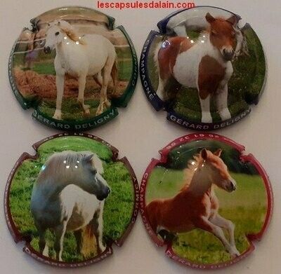 4 BELLES CAPSULES CHAMPAGNE GERARD DELIGNY LES PONEYS REF N°12 a 12c NEWS
