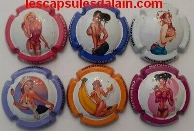 6 BELLES CAPSULES CHAMPAGNE MARLE NICOLAS PIN UP 2020 REF N°5 a 5e NEWS