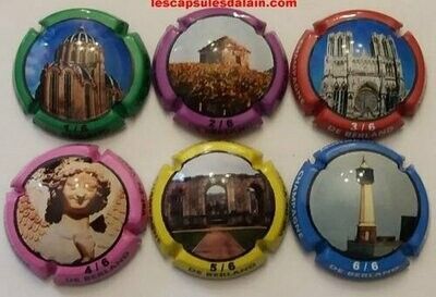 6 BELLES CAPSULES CHAMPAGNE DE BERLAND MONUMENTS REIMS REF N°3 a 3e NEWS