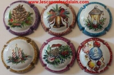 6 BELLES CAPSULES CHAMPAGNE GENERIQUE NOEL 2022 REF N°1288 a 1288e NEWS
