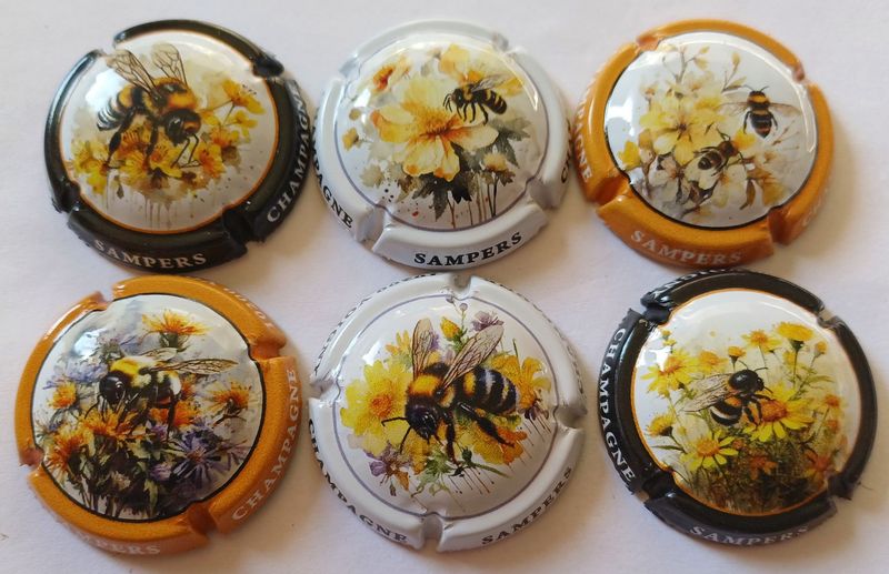 6 BELLES CAPSULES CHAMPAGNE SAMPERS LES ABEILLES 2025 NEWS