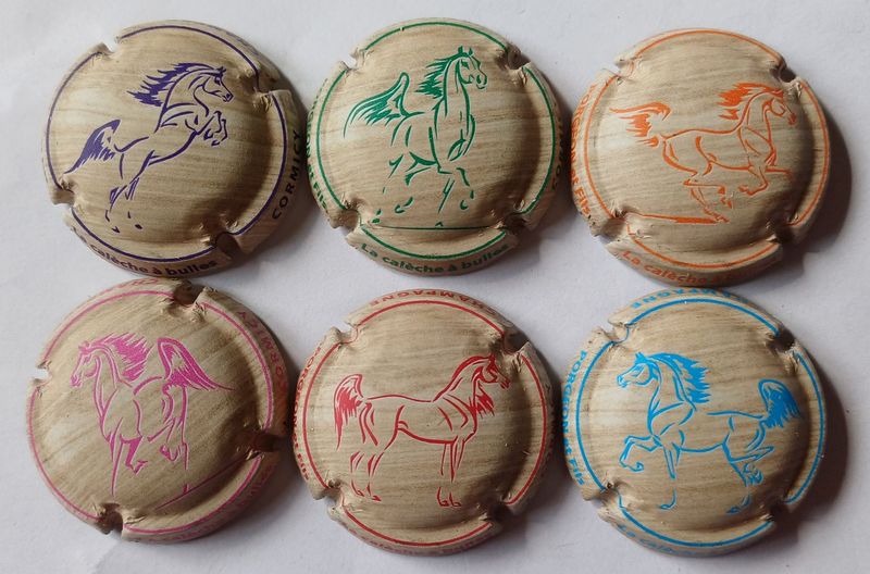 6 BELLES CAPSULES CHAMPAGNE PORGEON ET FILS CHEVAL IMITATION BOIS 2025 NEWS