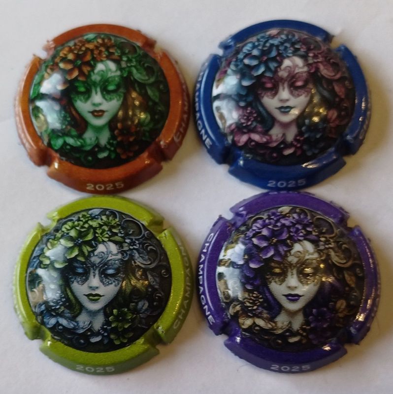 4 BELLES CAPSULES CHAMAPGNE GENERIQUE QUART TETE FEMME FLEURI 2025 NEWS