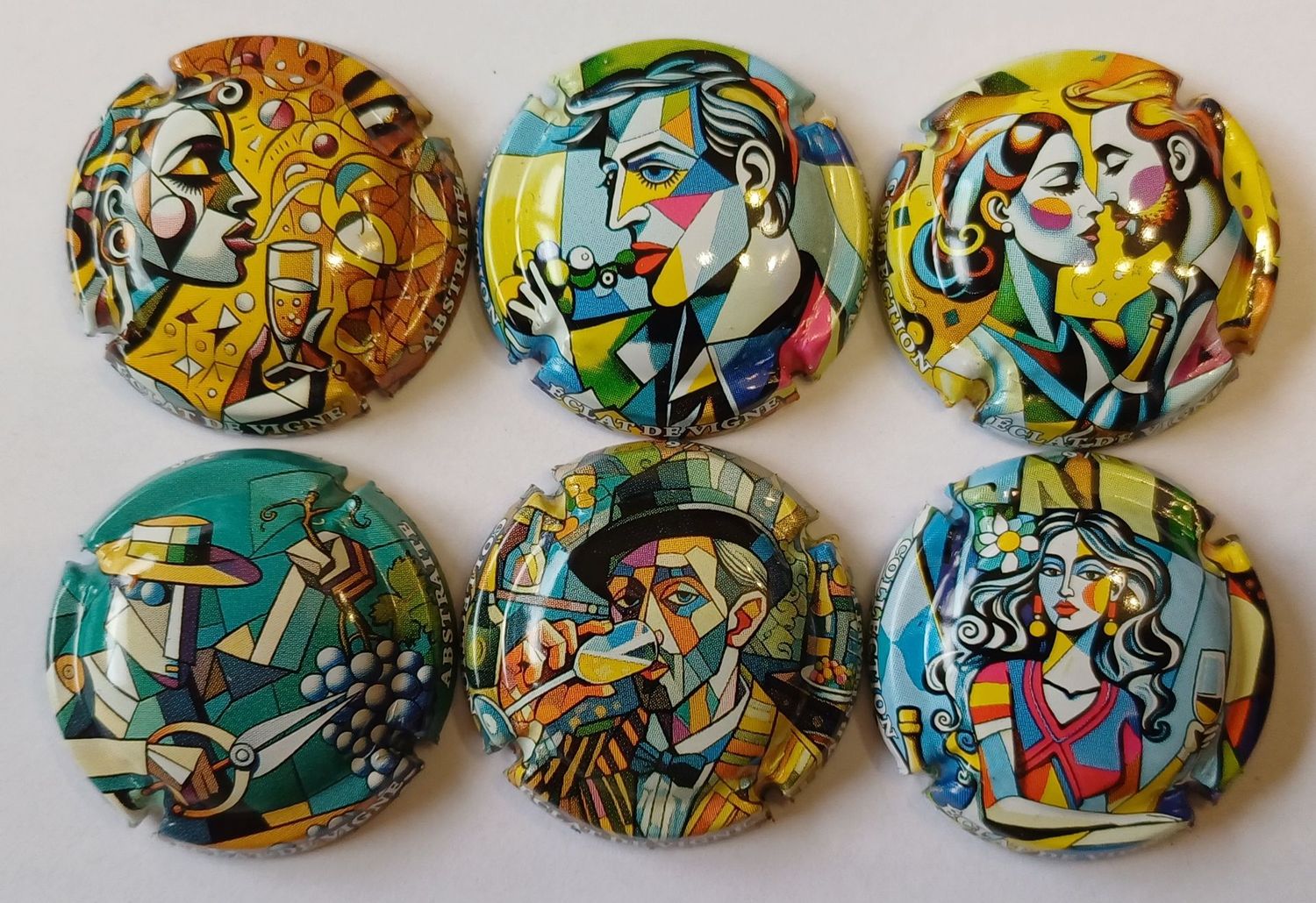 6 BELLES CAPSULES CHAMPAGNE GENERIQUE PORTRAIT AQUARELLE NEWS