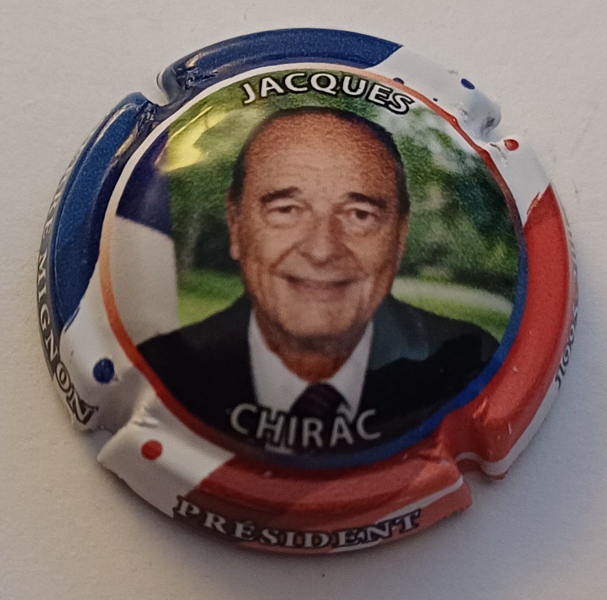 BELLE CAPSULE CHAMPAGNE PIERRE MIGNON JACQUES CHIRAC 1995/2007 REF N°285a NEWS