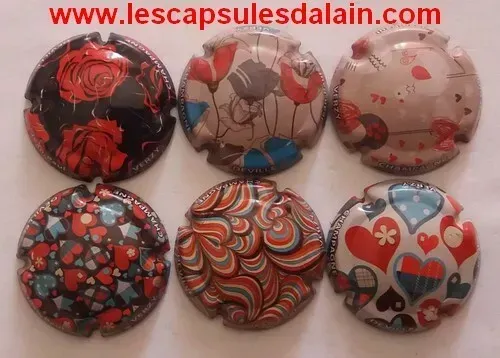 6 BELLES CAPSULES CHAMPAGNE DEVILLE J PAUL ST VALENTIN REF N° 2 a 2e NEWS