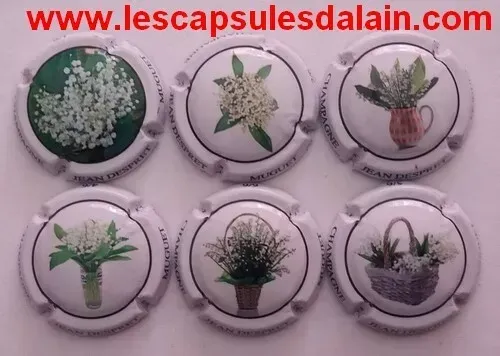 6 BELLES CAPSULES CHAMPAGNE DESPRET JEAN MUGUET REF N° 8 a 8e NEWS