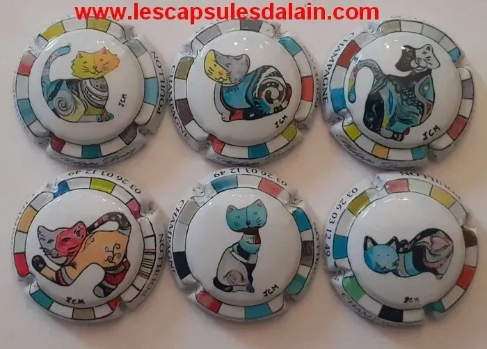 6 BELLES CAPSULES CHAMPAGNE DOURY PHILIPPE LES CHATS REF N° 92 a 92e NEWS