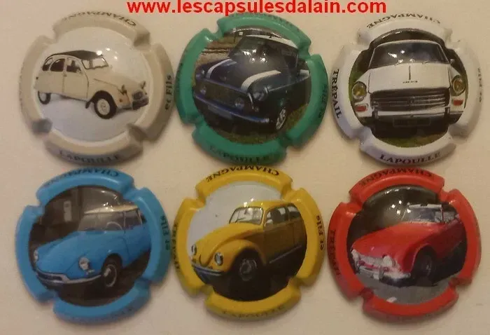 6 BELLES CAPSULES CHAMPAGNE LAPOULLE BRUNO LES VOITURES RÉF N°7 a 7e NEWS