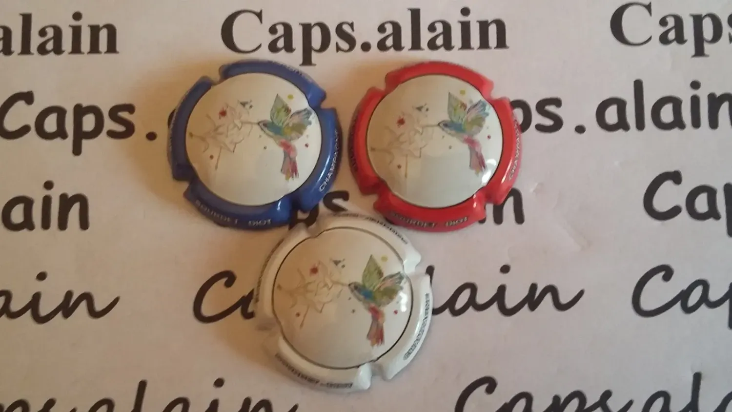 3 BELLES CAPSULES CHAMPAGNE SOURDET DIOT COLIBRI REF N°23a 23b  NEWS