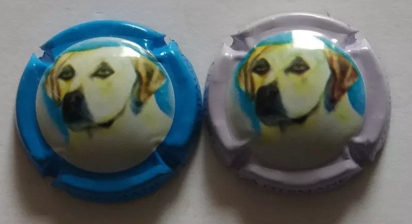 2 BELLES CAPSULES CHAMPAGNE PAUL LEBRUN CHIENS REF N°51 et 51a NEWS