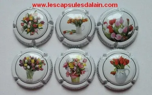 6 BELLES CAPSULES CHAMPAGNE COLLON LANDREVILLE LES TULIPES N°5 A 5e NEWS