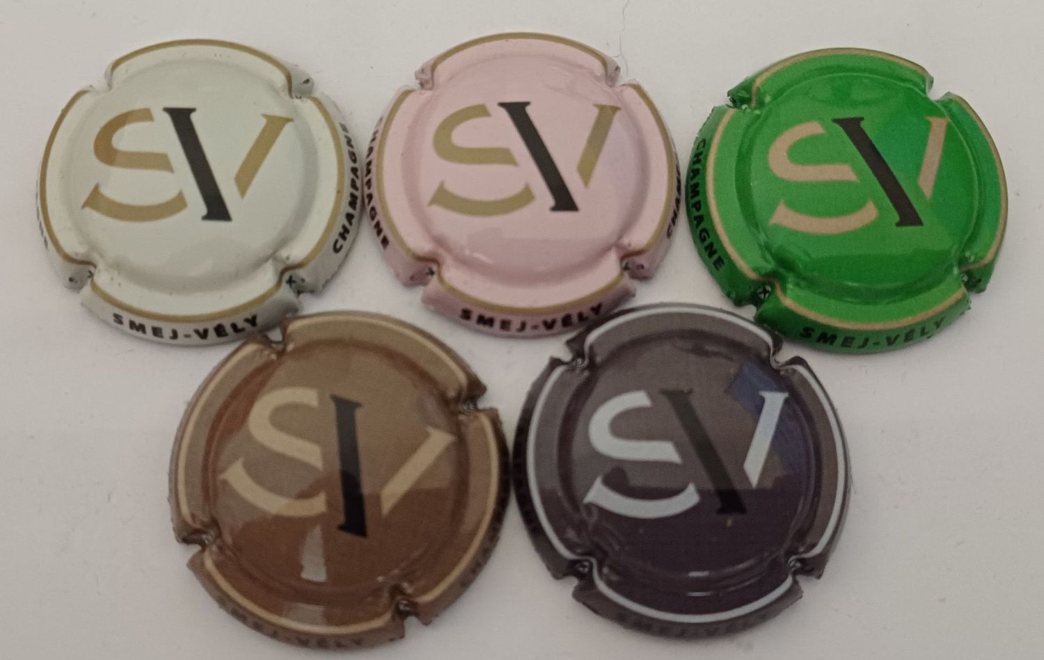 5 BELLES CAPSULES CHAMPAGNE SMEJ VELY REF N° 7 a 7d NEWS