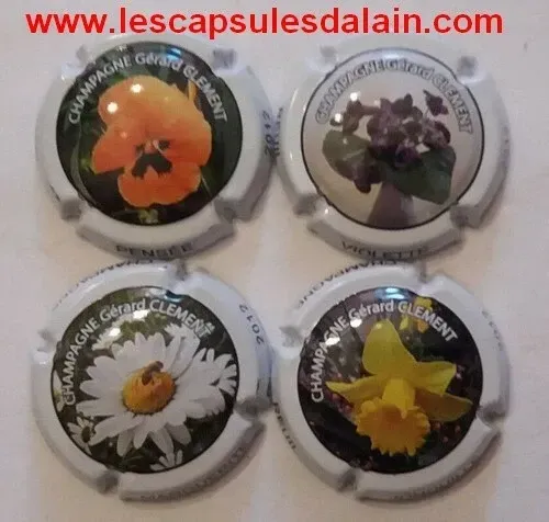 4 BELLES CAPSULES CHAMPAGNE CLEMENT GERARD LES FLEURS N°44 A 44C NEWS
