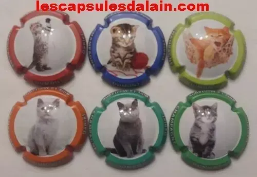 6 BELLES CAPSULES CHAMPAGNE DUMONT DANIEL LES CHATS REF N°11 a 11e NEWS