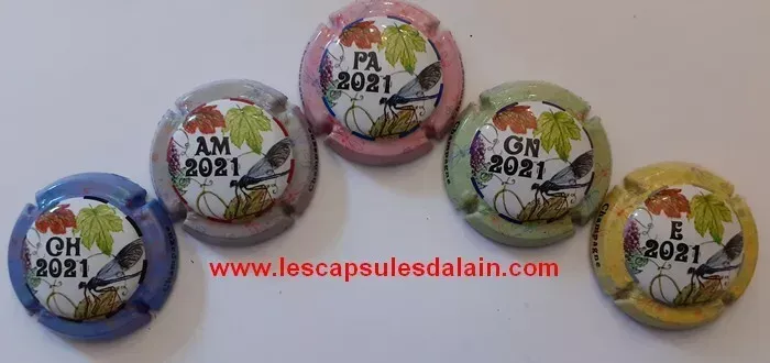 5 BELLES CAPSULES CHAMPAGNE GENERIQUE PUZZLE LIBELLULE 2021 RE4F N° 1197 a 1197d NEWS