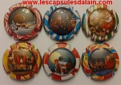 6 BELLES CAPSULES CHAMPAGNE GENERIQUE JOYEUX NOEL 2020 REF N°1156 a 1156e NEWS