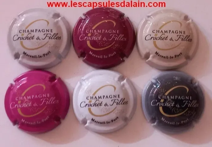 6 BELLES CAPSULES CHAMPAGNE CROCHET & FILLES ECRITURE 2022 REF N°22 a 22e NEWS
