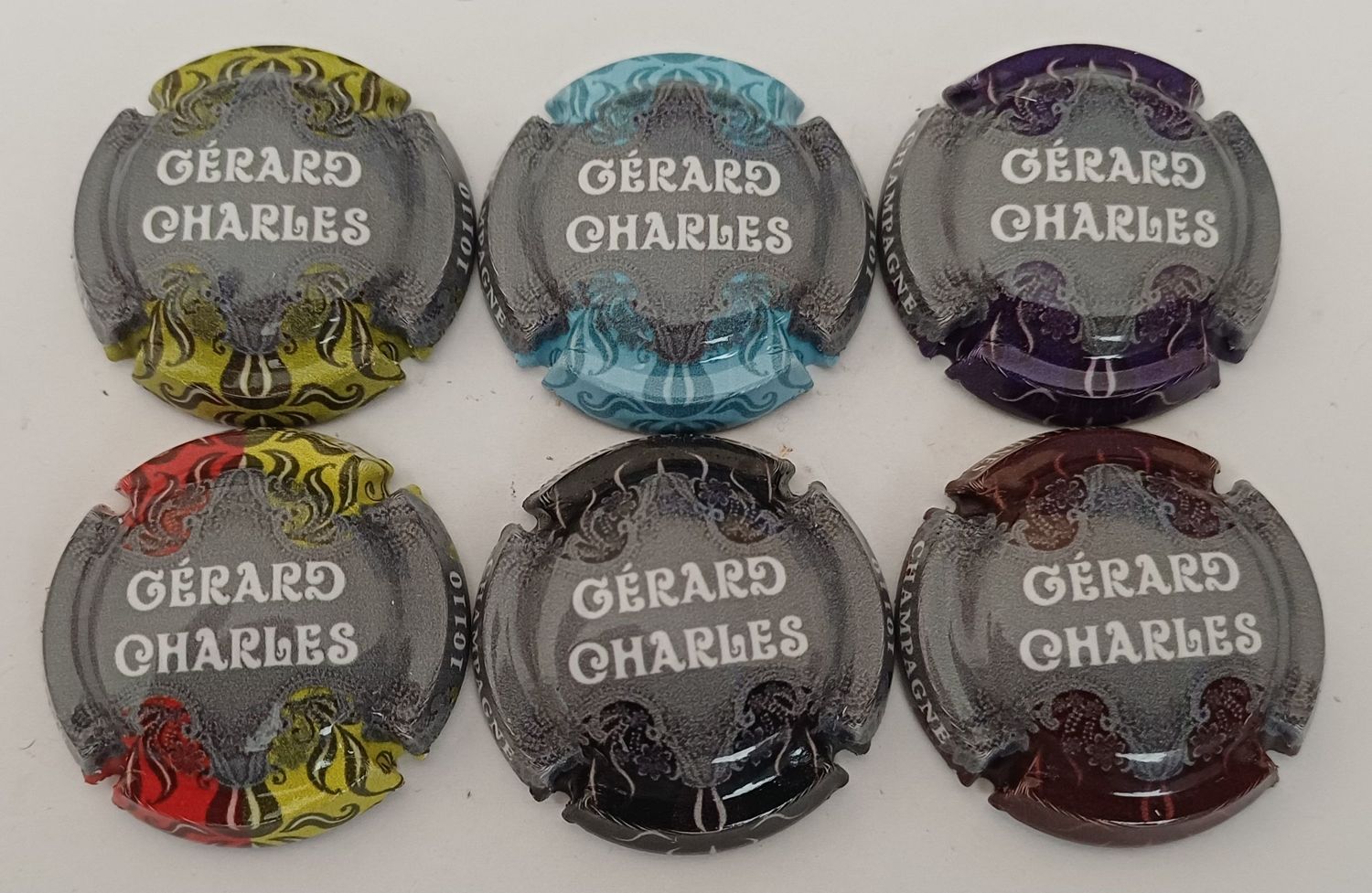 6 BELLES CAPSULES CHAMPAGNE GERARD CHARLES INITIALE REF N°27 a 27e NEWS