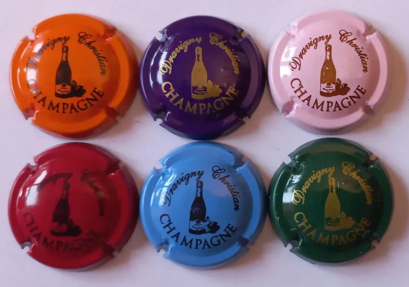 6 BELLES CAPSULES CHAMPAGNE DRAVIGNY CHRISTIAN BOUTEILLE REF N° 10 a 10e NEWS