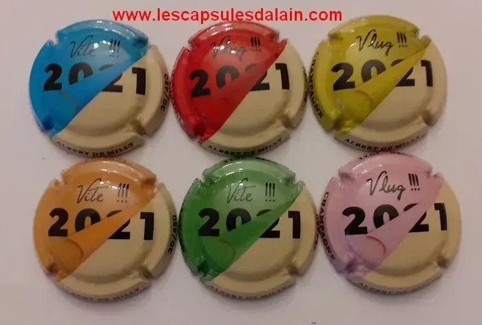 6 BELLES CAPSULES CHAMPAGNE DE MILLY ALBERT CUVEE VITE 480EX REF N°82/82e  NEWS