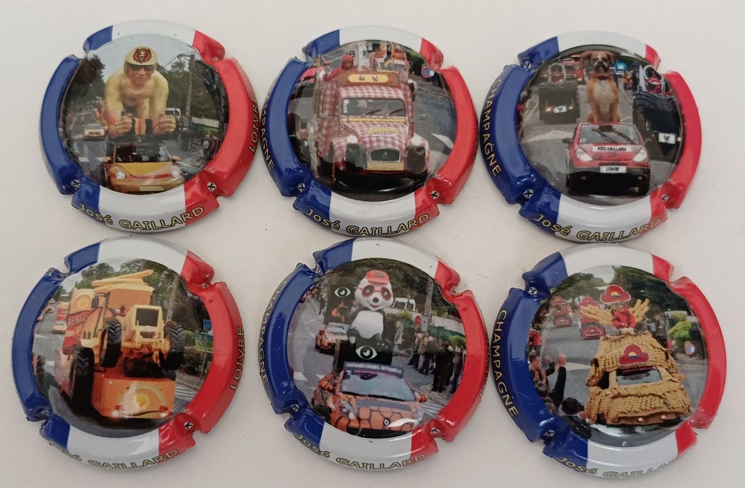 6 BELLES CAPSULES CHAMPAGNE GAILLARD JOSE CARAVANE DU TOUR REF N° 27 a 27e NEWS