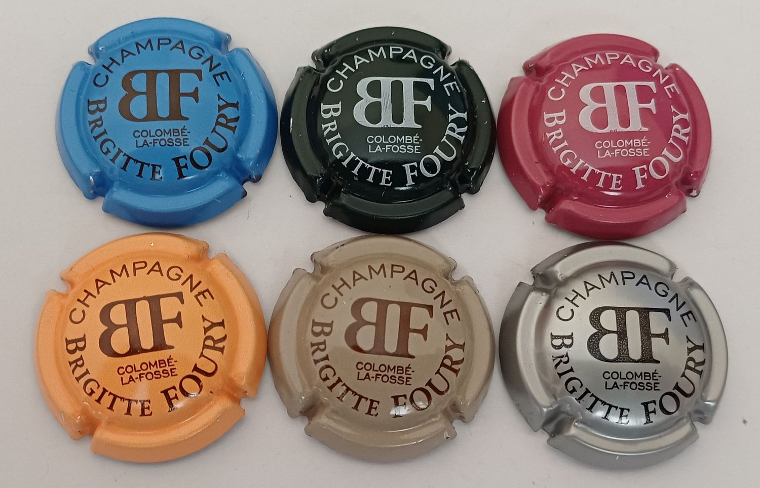 6 BELLES CAPSULES CHAMPAGNE FOURY BRIGITTE REF N° 2 a 2e NEWS