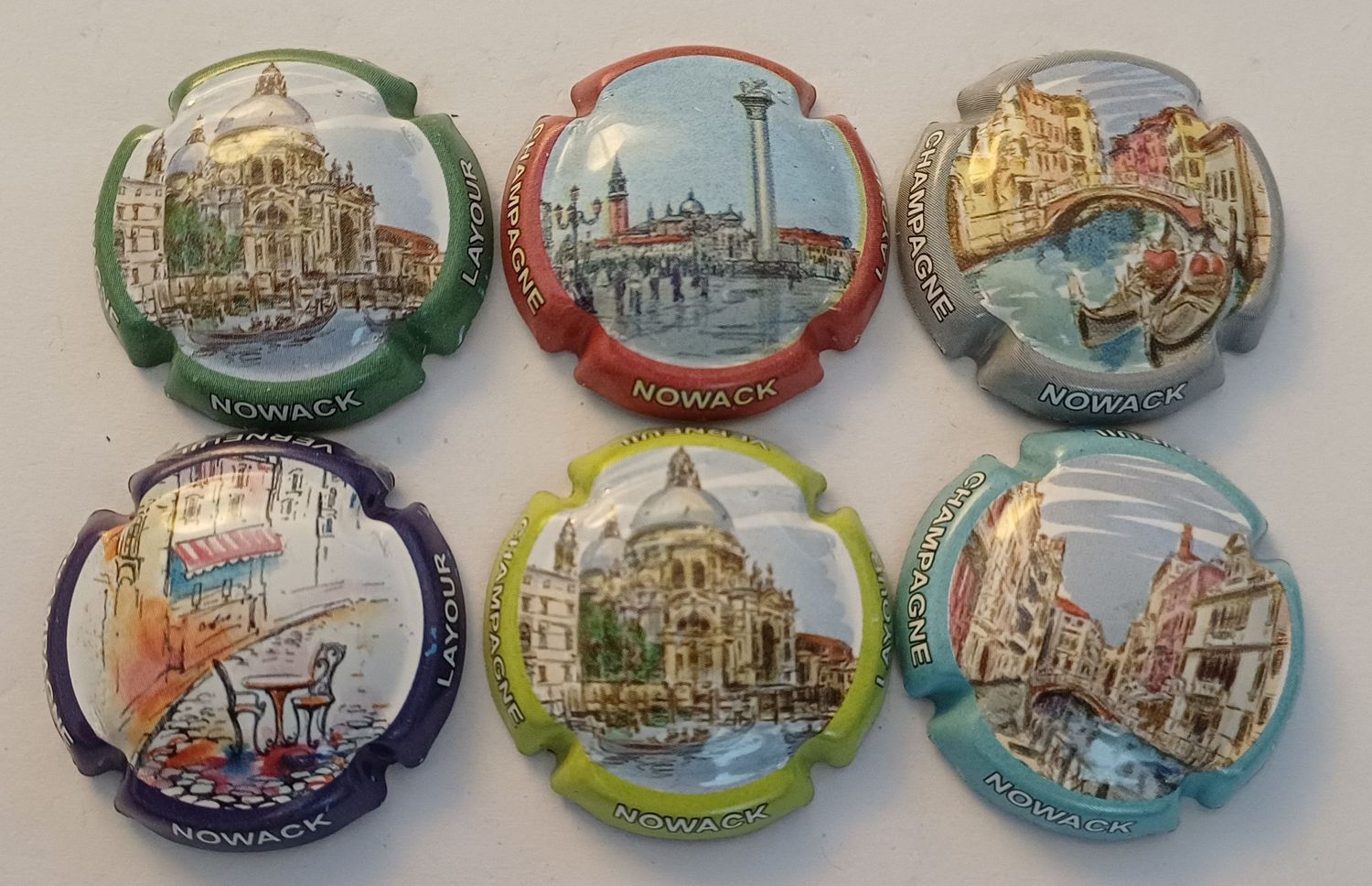 6 BELLES CAPSULES CHAMPAGNE NOWACK LAYOUR LES VILLES REF N°7 a 7e NEWS