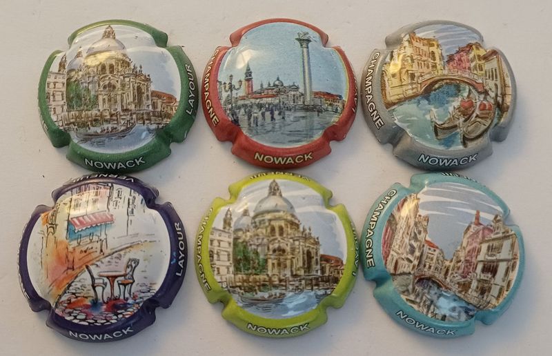 6 BELLES CAPSULES CHAMPAGNE NOWACK LAYOUR LES VILLES REF N°7 a 7e NEWS