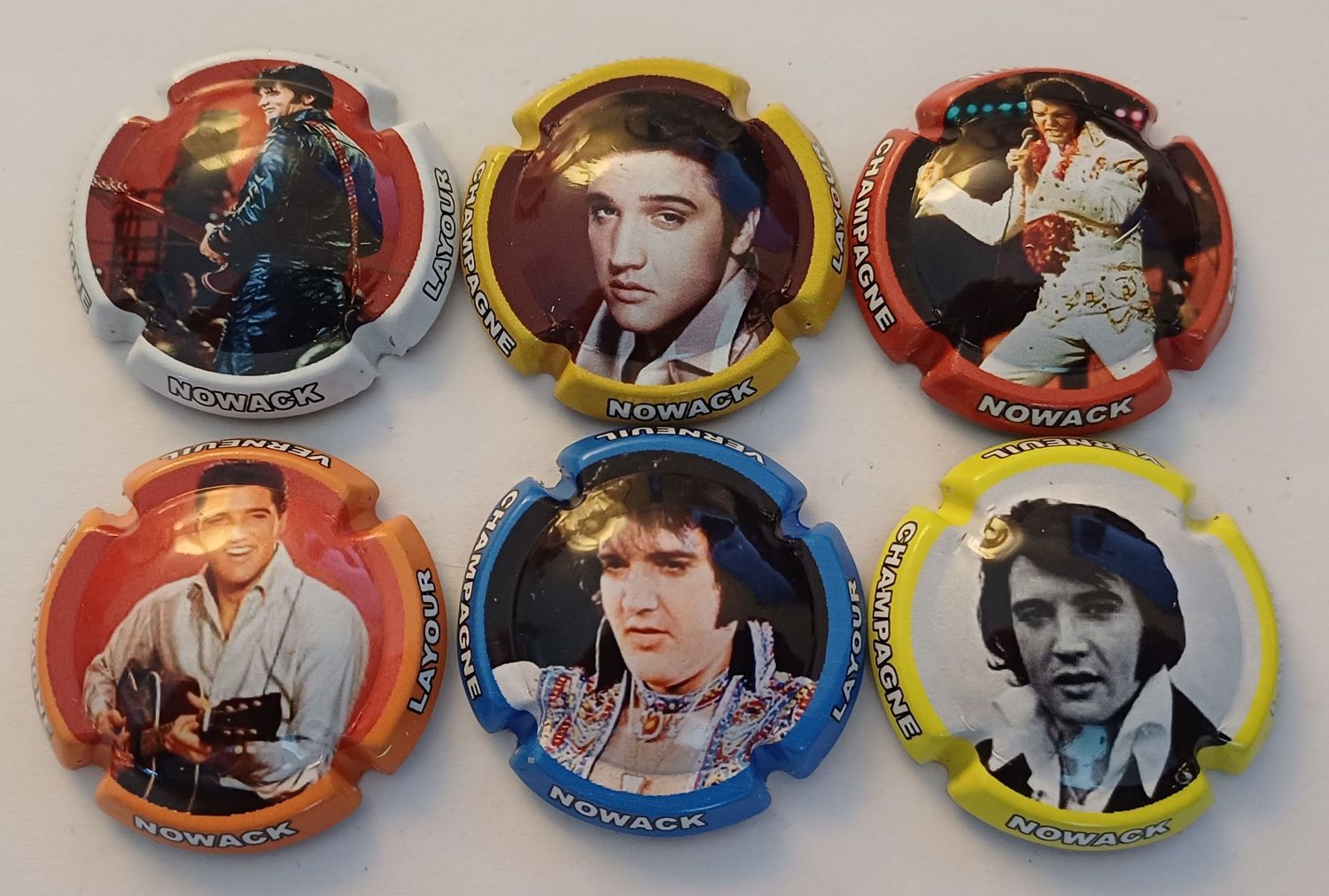 6 BELLES CAPSULES CHAMPAGNE NOWACK LAYOUR ELVIS REF N°14 a 14e NEWS
