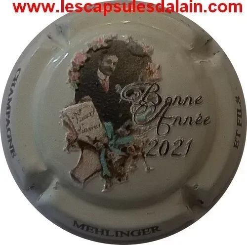 BELLE CAPSULE CHAMPAGNE MEHLINGER ET FILS BONNE ANNEE 600EX RELIEF REF N°12 NEWS