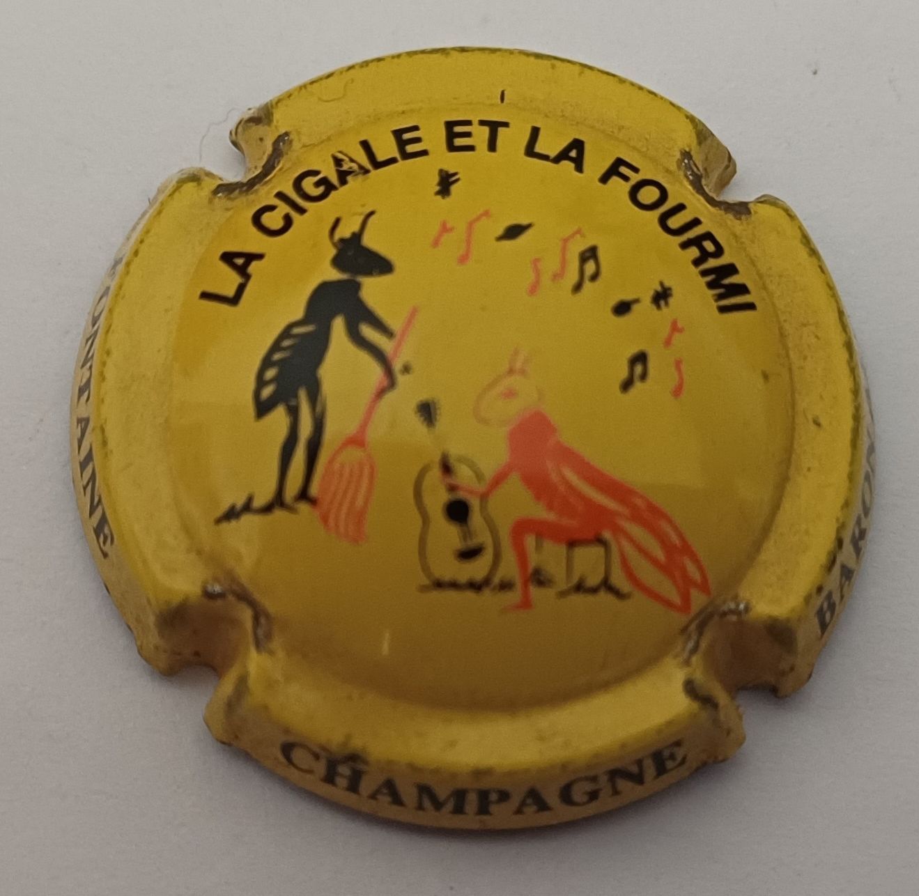 BELLE CAPSULE CHAMPAGNE BARON ALBERT LA CIGALE ET LA FOURMI REF N°11 NEWS