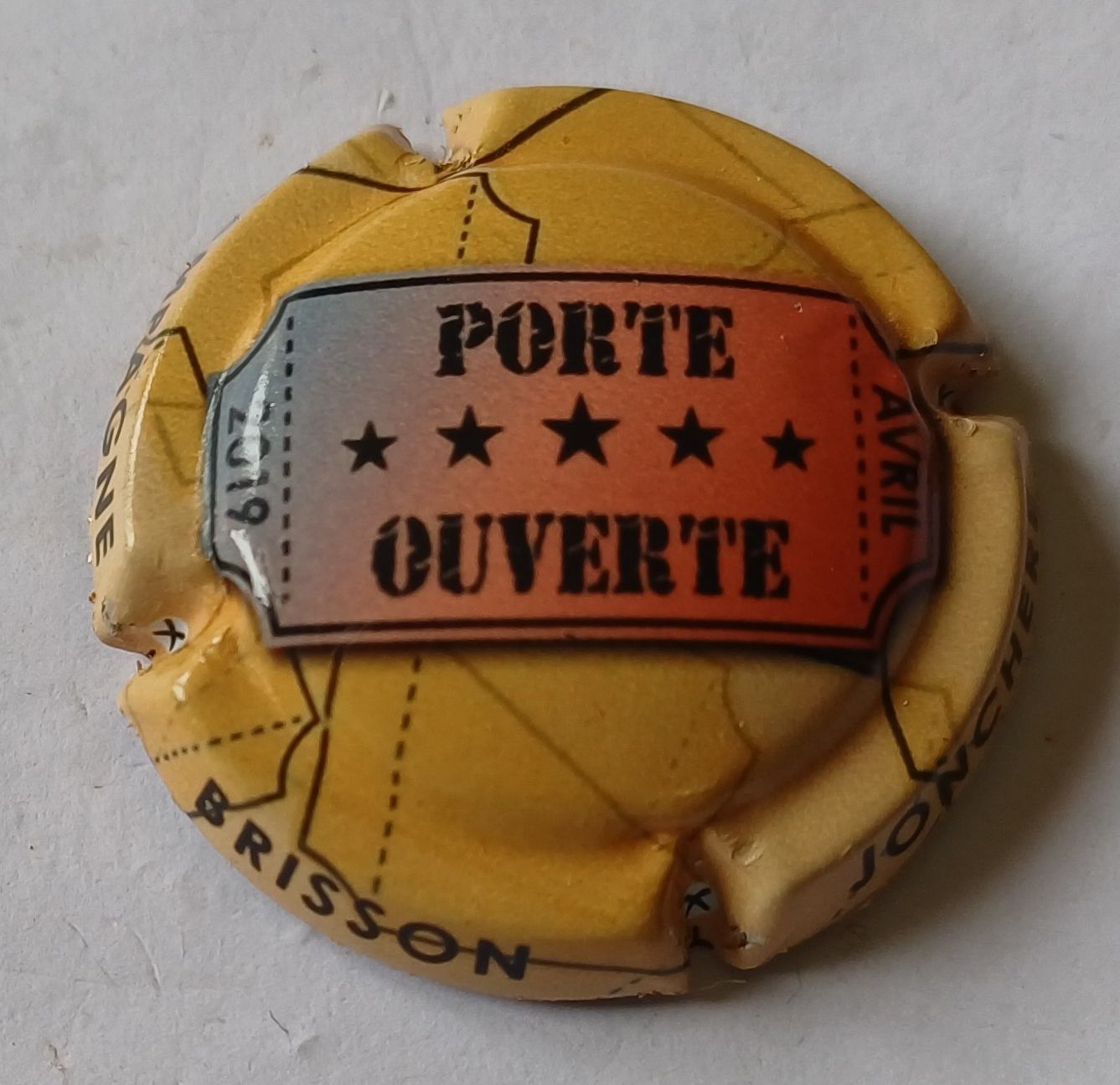 BELLE CAPSULE CHAMPAGNE BRISSON JONCHERE PORTE OUVERTE 2019 REF N°45d NEWS