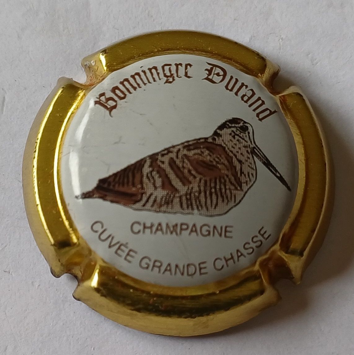 BELLE CAPSULE CHAMPAGNE BONNINGRE DURAND BECASSE OR REF N°19 NEWS