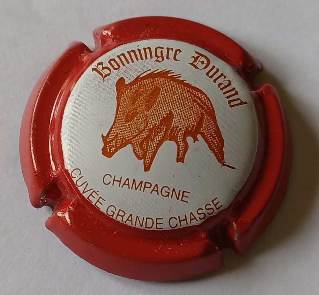 BELLE CAPSULE CHAMPAGNE BONNINGRE DURAND SANGLIER ROUGE REF N°16a NEWS