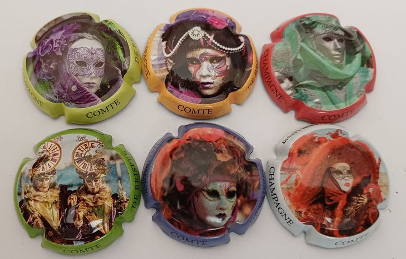 6 BELLES CAPSULES CHAMPAGNE COMTE DE BRISFER REF N°7 a 7e NEWS