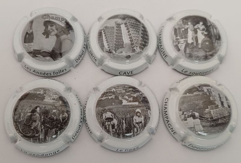 6 BELLES CAPSULES CHAMPAGNE CO.GE.VI LES ANNEES FOLLES REF N°19 a 19e NEWS
