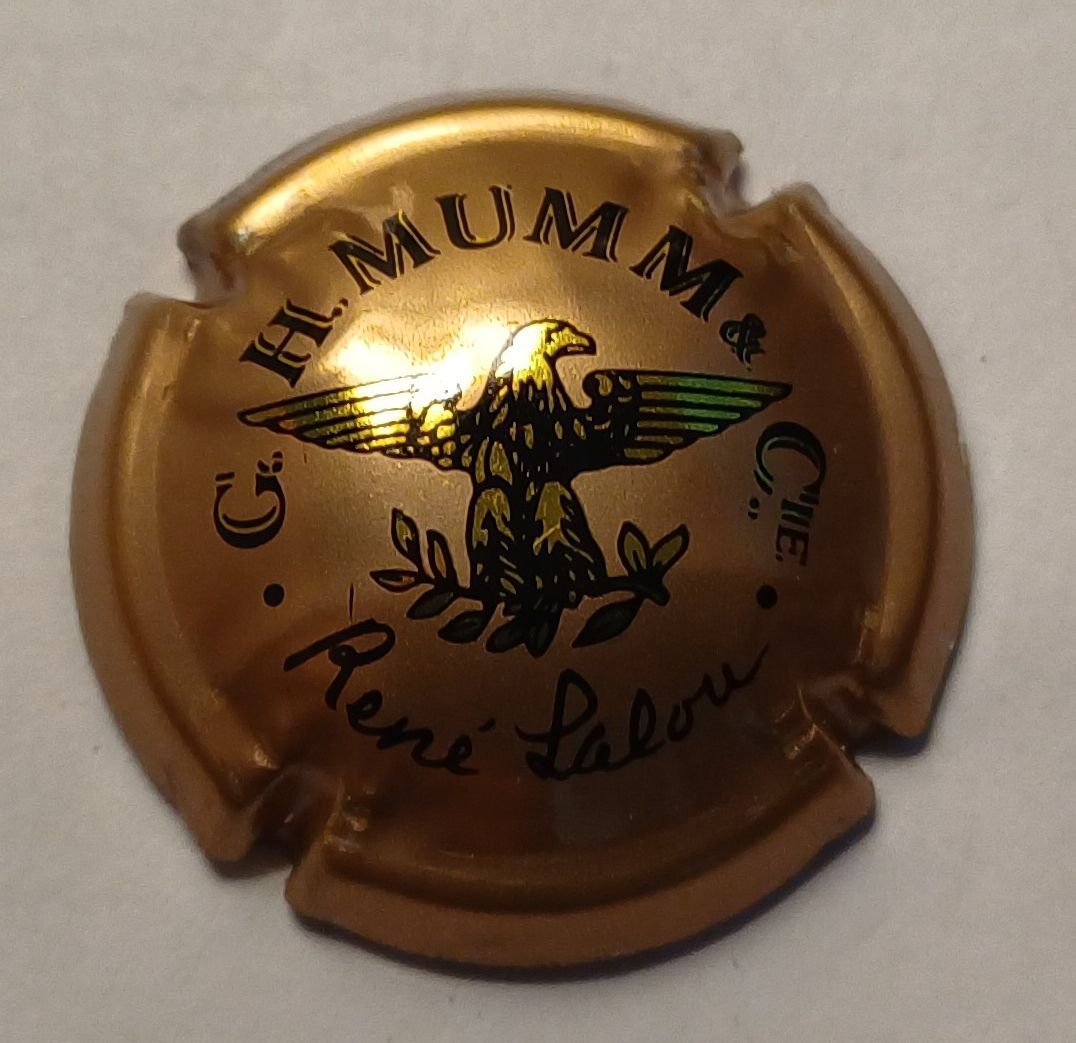 BELLE CAPSULE CHAMPAGNE MUMM G.H & CIE CUVEE RENE LALOU 32MIL RÉF N°111a NEWS