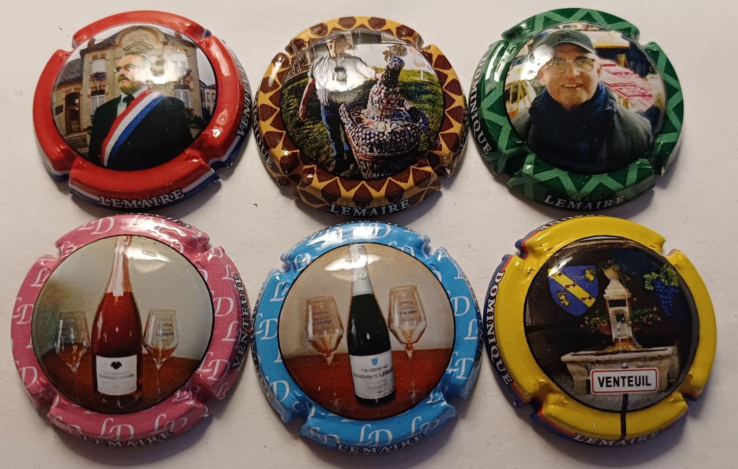 6 BELLES CAPSULES CHAMPAGNE LEMAIRE DOMINIQUE REF N°A1 a A1e NEWS