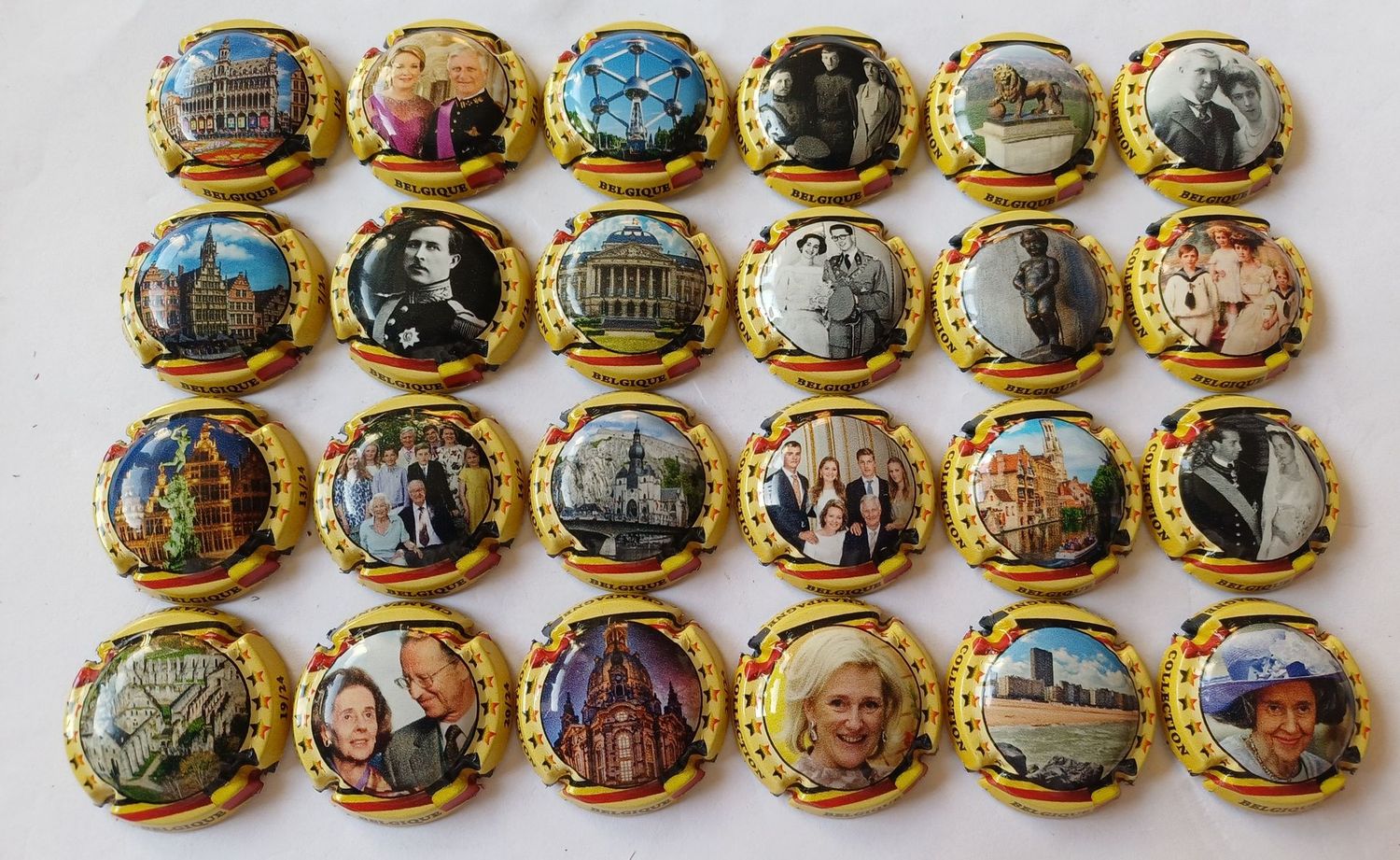 24 BELLES CAPSULES CHAMPAGNE GENERIQUE BELGIQUE JAUNE NEWS