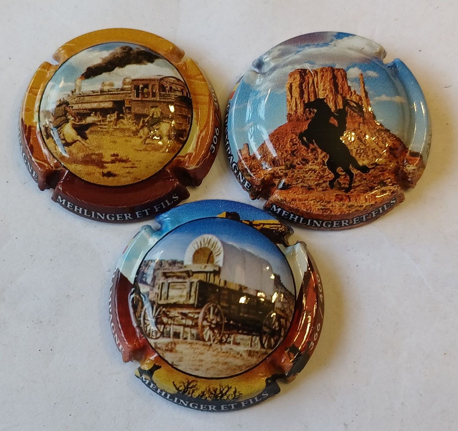 3 BELLES CAPSULES CHAMPAGNE MEHLINGER ET FILS FAR WEST 2023 400EX REF N°27 a 27b NEWS