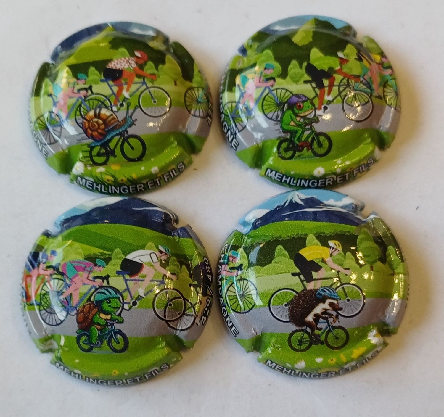 4 BELLES CAPSULES CHAMPAGNE MEHLINGER ET FILS TDF 2024 480EX REF N°35 a 35c NEWS