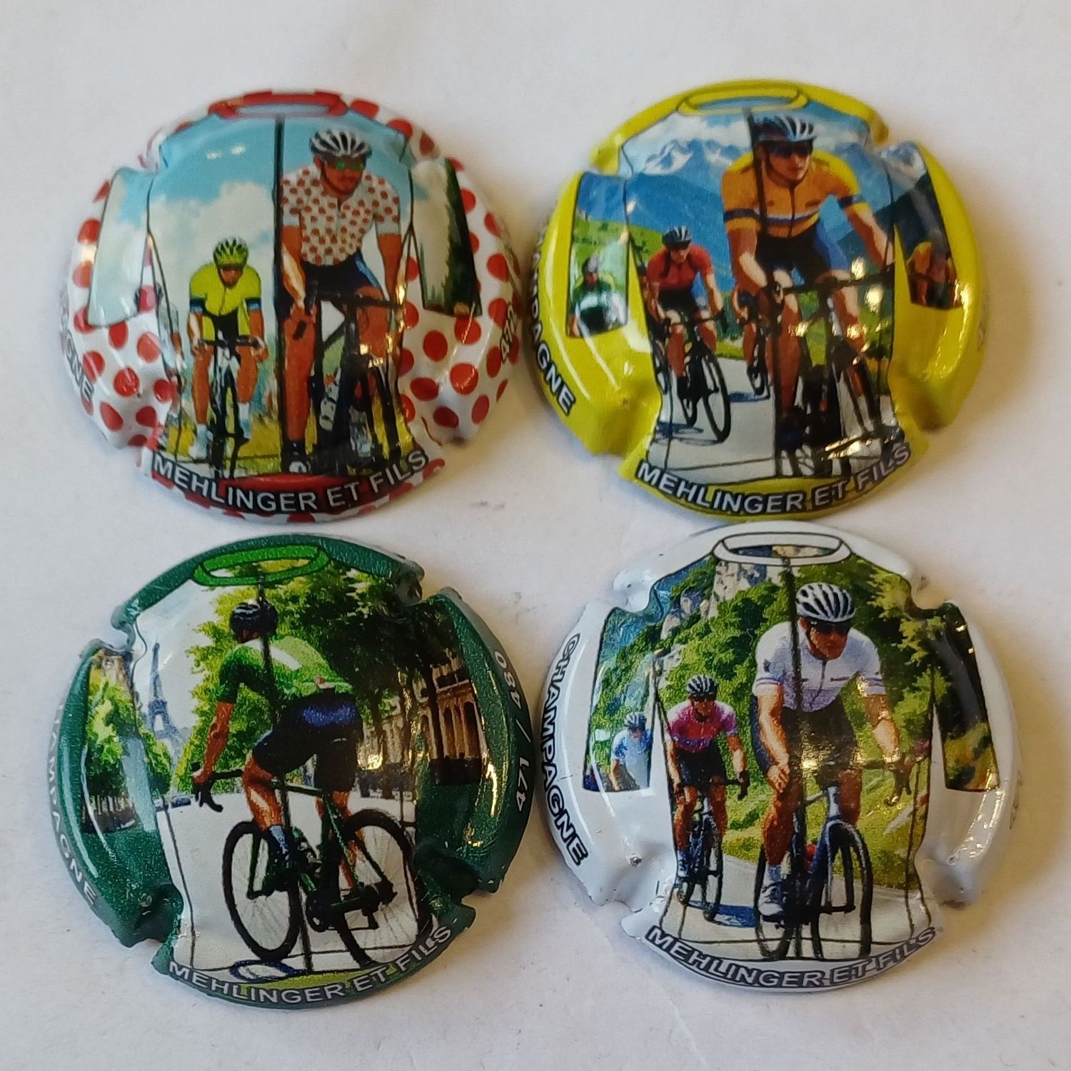 4 BELLES CAPSULES CHAMPAGNE MEHLINGER ET FILS TDF 2025 480EX REF N°44 a 44c NEWS