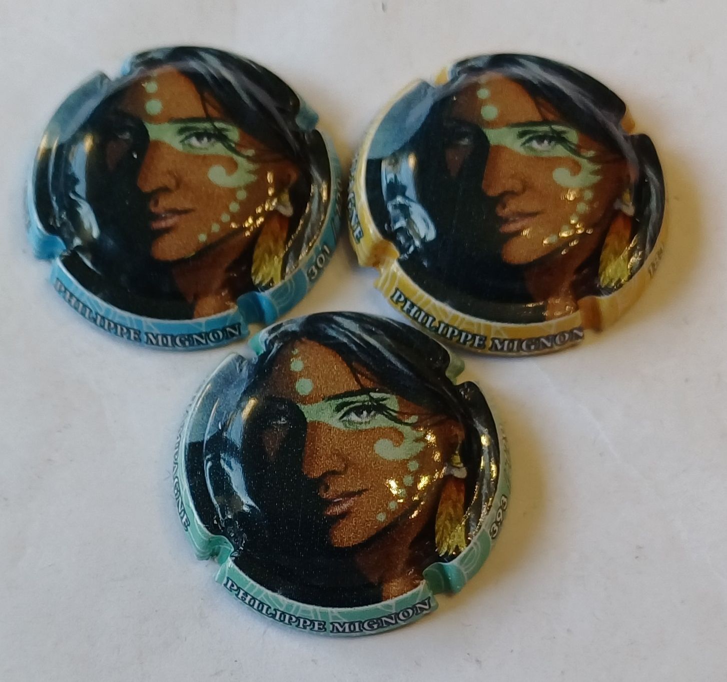 3 BELLES CAPSULES CHAMPAGNE MIGNON PHILIPPE INDIENNE 720ex REF N°199 a 199b NEWS